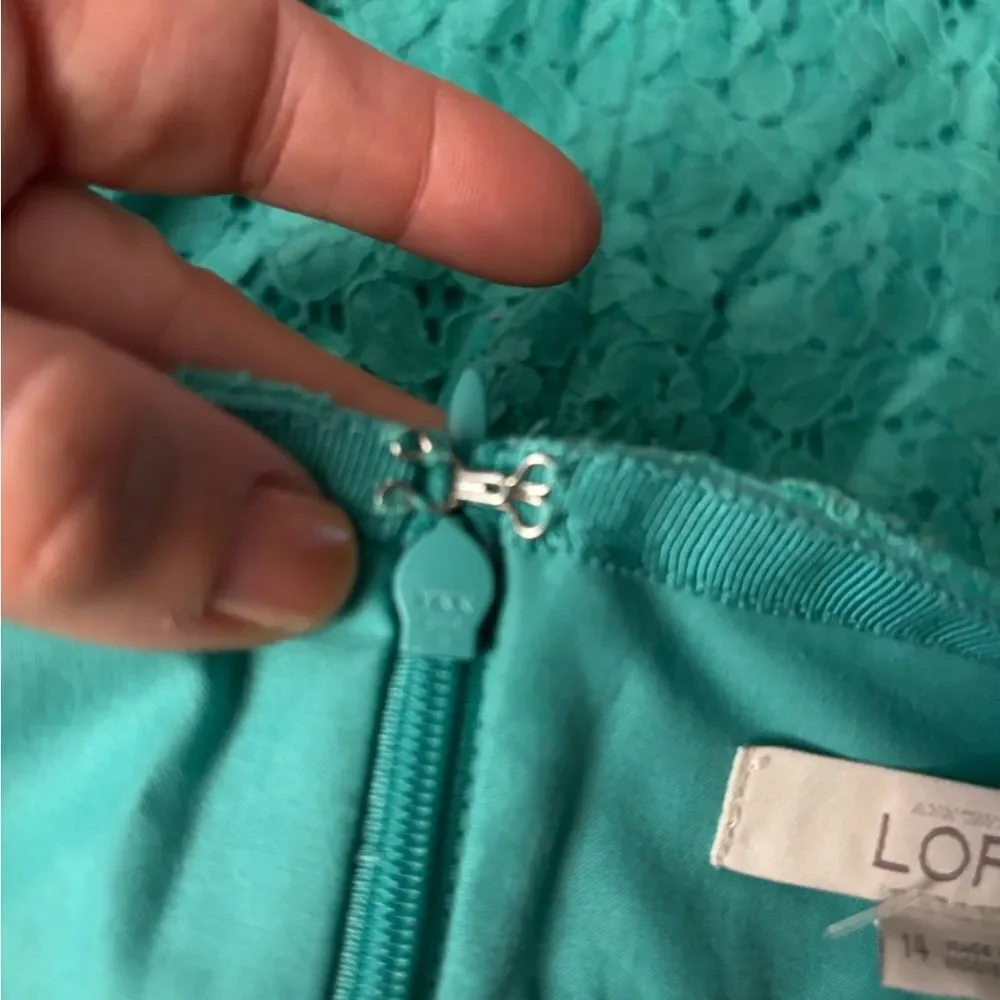Vibrant Teal Lace Skirt, by Loft, size 14, NWT
